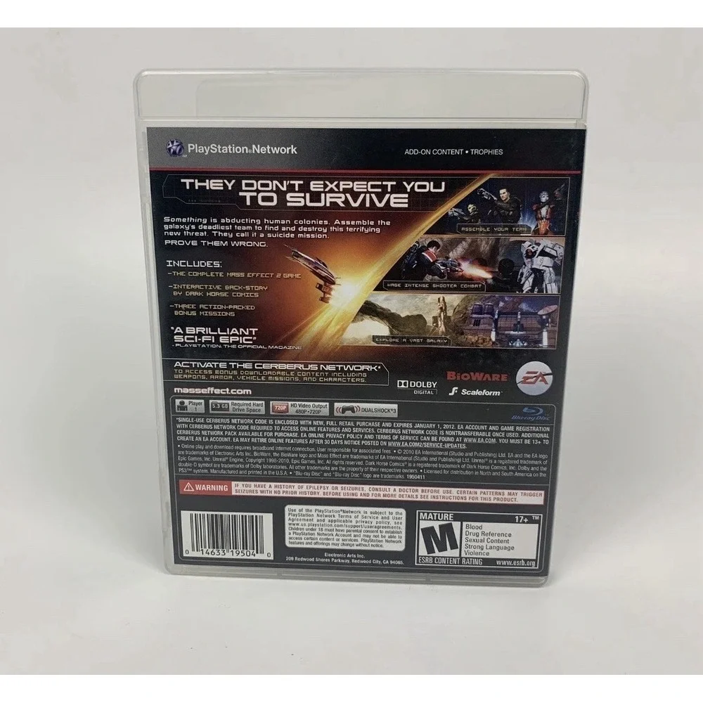 Mass Effect 2 (Sony PlayStation 3 PS3, 2011) Complete Cib [Tested]